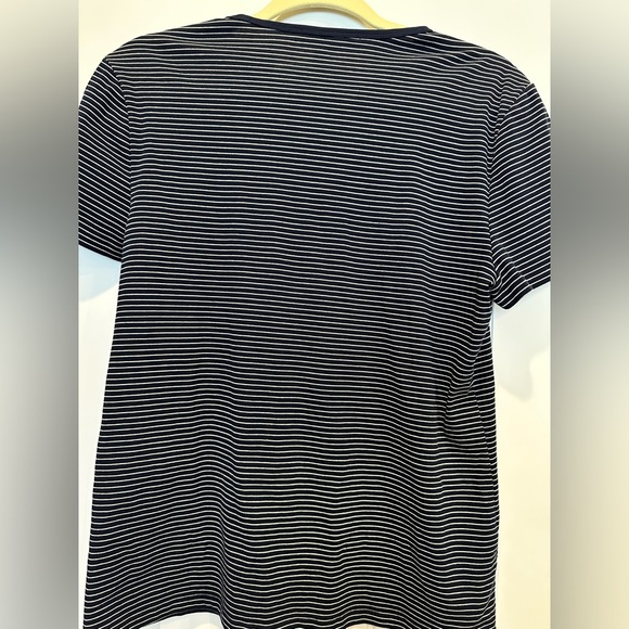 Lauren Ralph Lauren Navy and White Striped Short Sleeve Shirt in XL - Picture 3 of 3